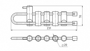 Ver 0304 Решетка комбинированная 5 валиков Vertical C в Нижневартовске 3