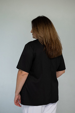 Блуза на кнопках PLUS SIZE, черная  в Нижневартовске 2