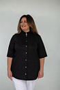 Блуза на кнопках PLUS SIZE, черная